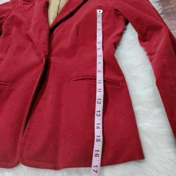 Vintage Old Navy Stretch Cordoury  Red One Button Blazer - Picture 9 of 11